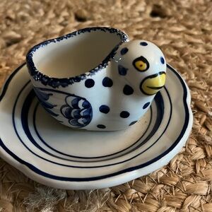 TIFFANY & CO Hand Painted Hen Egg Cup